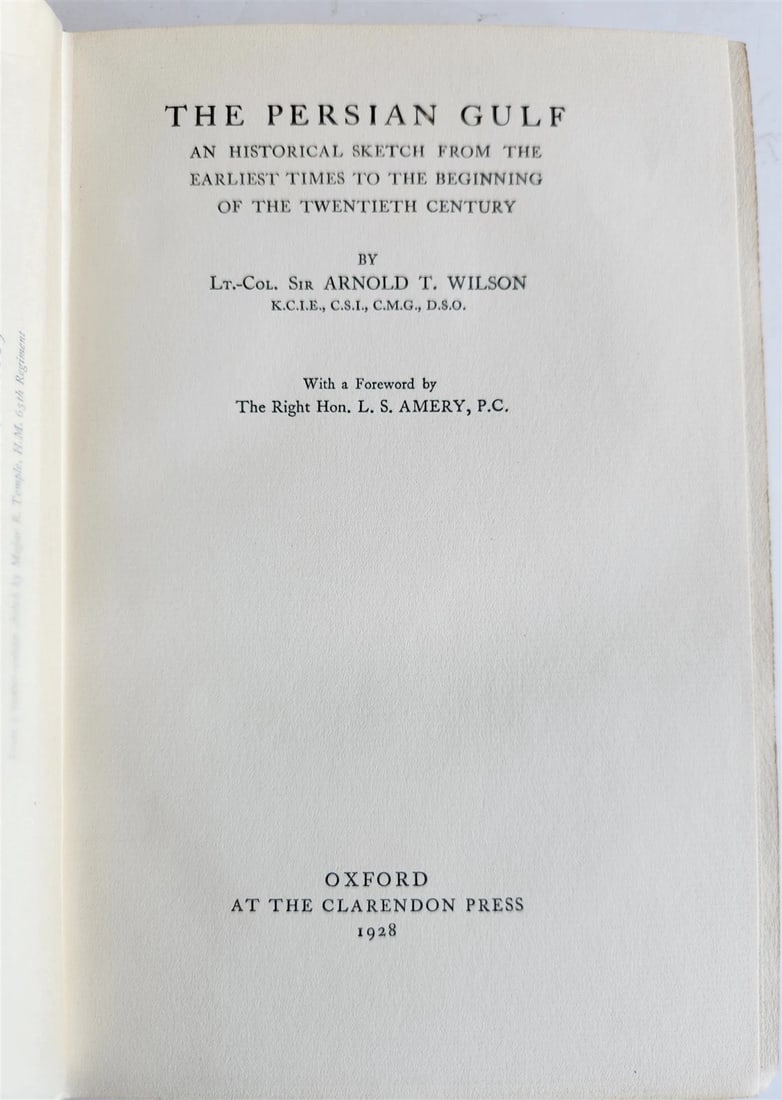 1928 THE PERSIAN GULF by ARNOLD WILSON antique - 2