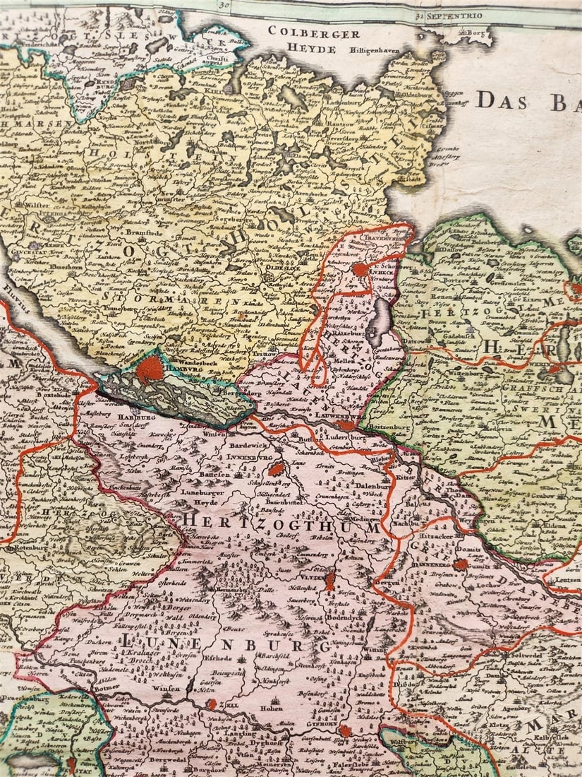 1740s GERMANY antique MAP SAXONIAE INFERIORI - 3