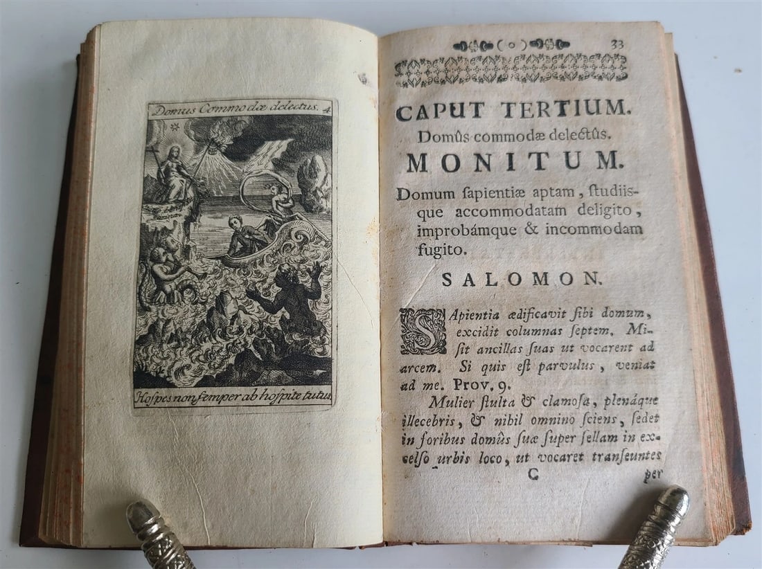 1744 ADOLESCENS ACADEMICUS sub institutione SALOMONIS antique ILLUSTRATED - 5