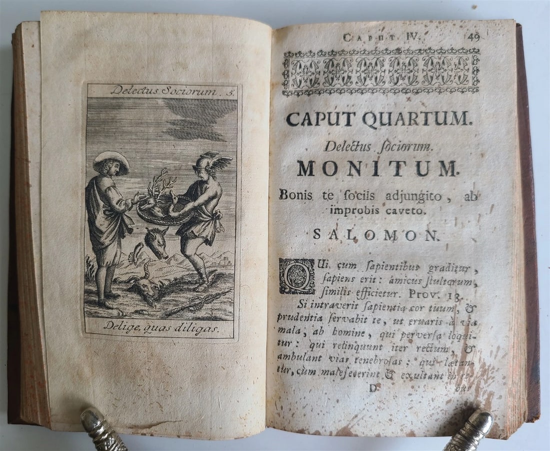 1744 ADOLESCENS ACADEMICUS sub institutione SALOMONIS antique ILLUSTRATED - 8