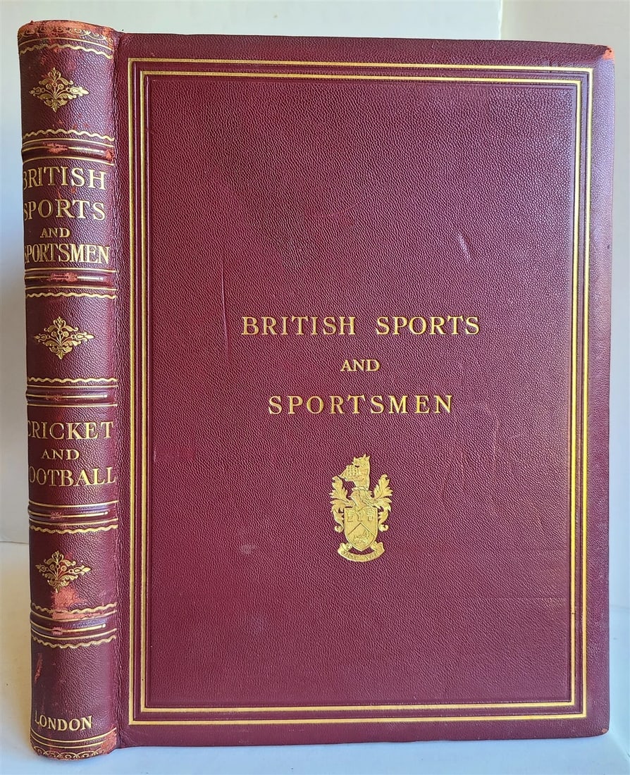 BRITISH SPORTS & SPORTSMEN antique CRICKET & FOOTBALL ILLUSTRATED MASSIVE FOLIO (1 of 13)