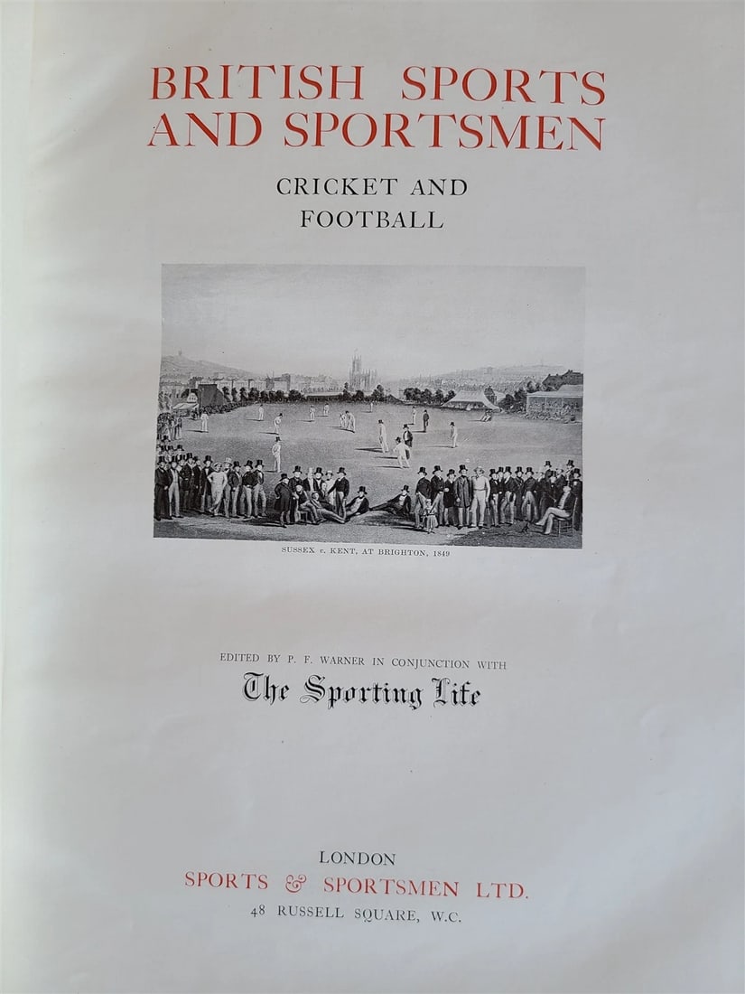 BRITISH SPORTS & SPORTSMEN antique CRICKET & FOOTBALL ILLUSTRATED MASSIVE FOLIO - 3