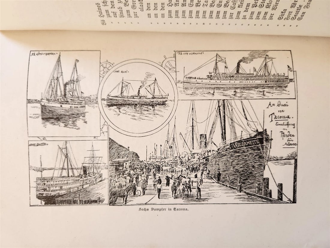 1897 Auf nach ALASKA by J. Moller antique ILLUSTRATED in GERMAN - 5