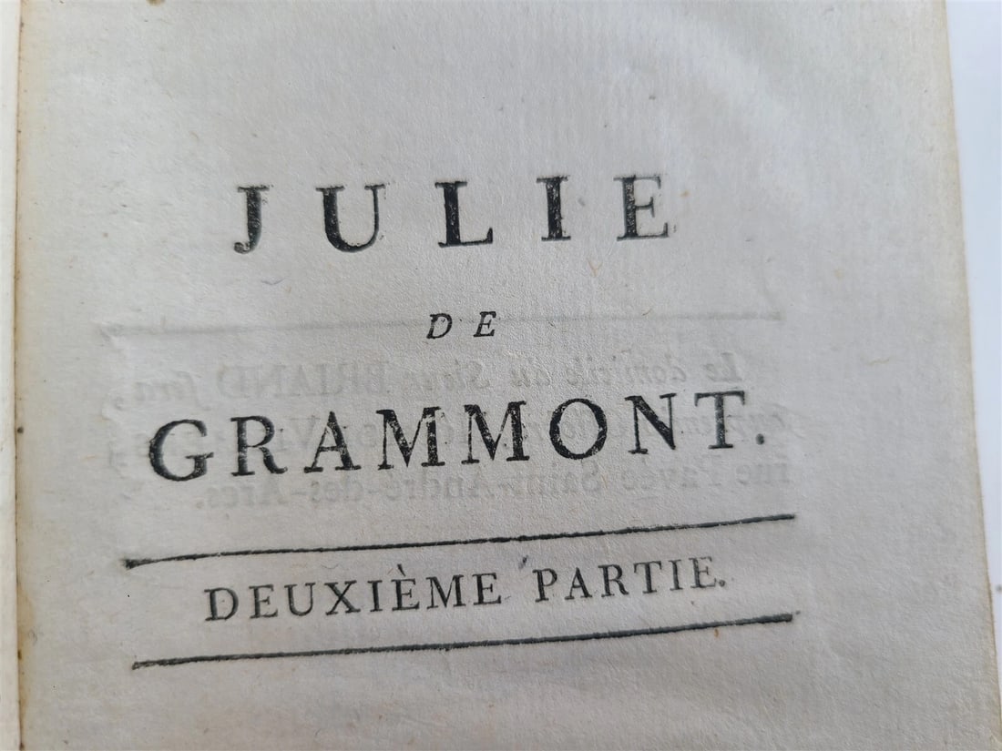 1788 JULIE de GRAMMONT in FRENCH antique VOL. II - 3