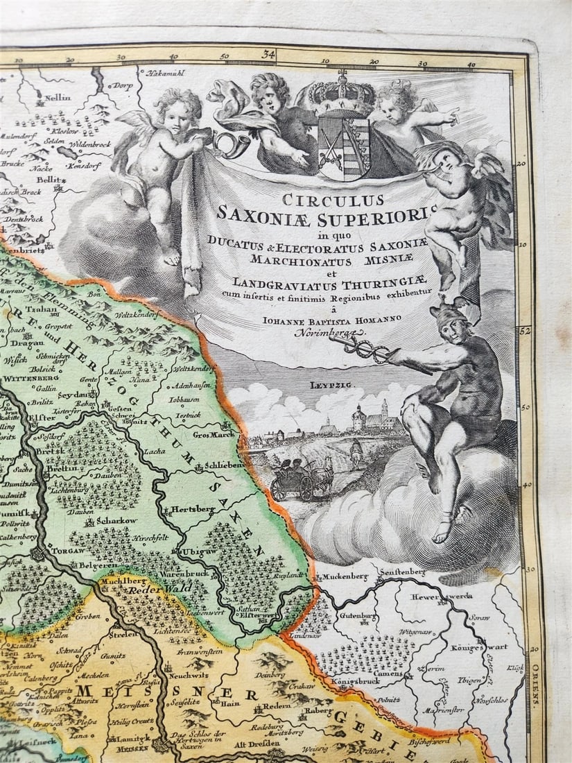 1730s GERMANY antique MAP CIRCULUS SAXONIAE SUPERIORI by JOHANN HOMANN - 2