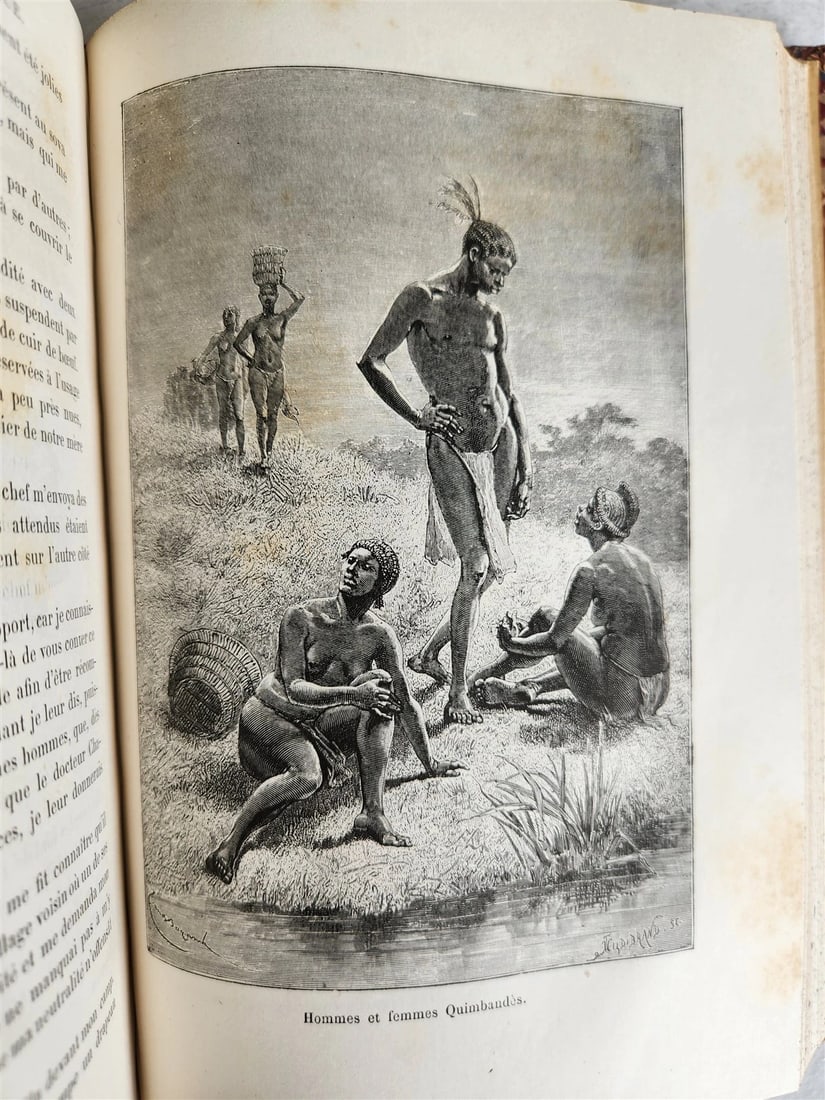 1881 AFRICA TRAVELS by SERPA PINTO 2 ILLUSTRATED VOLUMES in FRENCH antique - 10