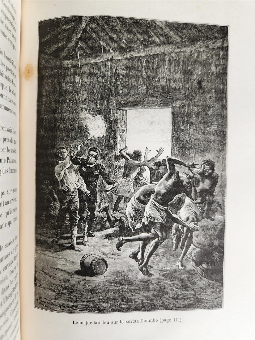 1881 AFRICA TRAVELS by SERPA PINTO 2 ILLUSTRATED VOLUMES in FRENCH antique - 16