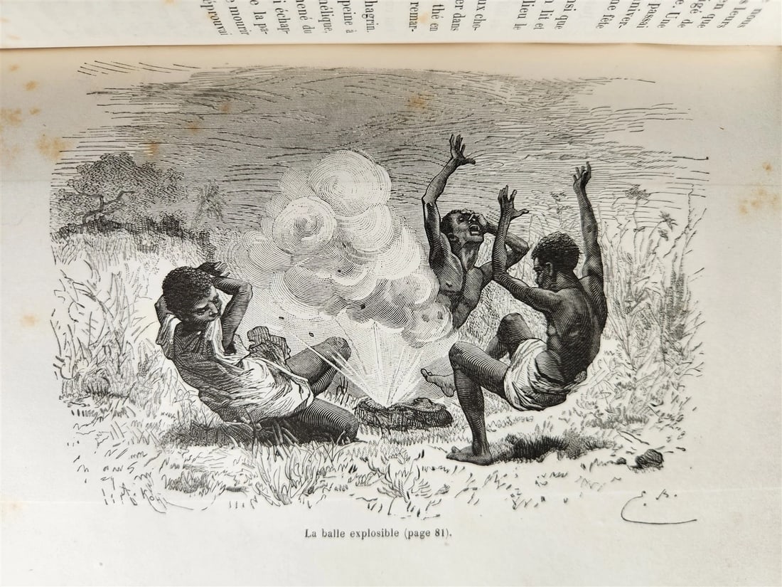 1881 AFRICA TRAVELS by SERPA PINTO 2 ILLUSTRATED VOLUMES in FRENCH antique - 18