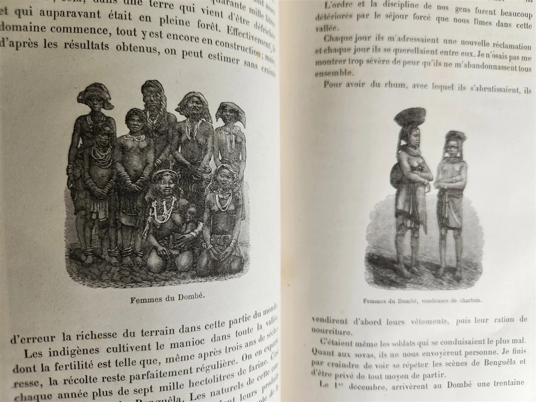 1881 AFRICA TRAVELS by SERPA PINTO 2 ILLUSTRATED VOLUMES in FRENCH antique - 20