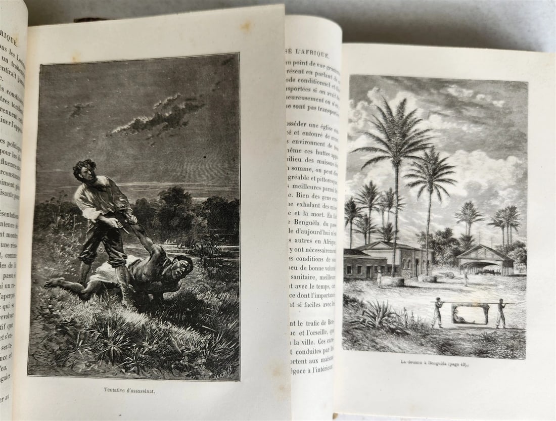 1881 AFRICA TRAVELS by SERPA PINTO 2 ILLUSTRATED VOLUMES in FRENCH antique - 6