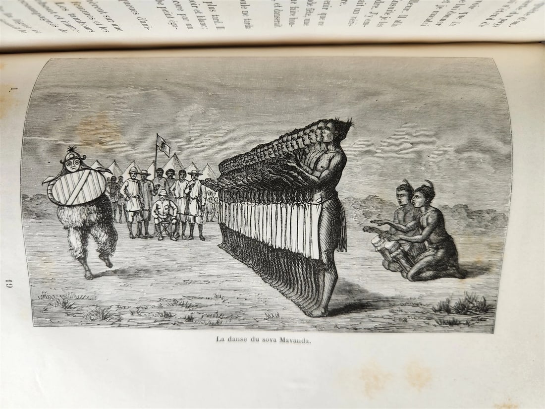 1881 AFRICA TRAVELS by SERPA PINTO 2 ILLUSTRATED VOLUMES in FRENCH antique - 9