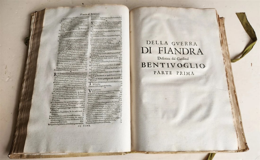 1645 HISTORY of FLANDERS & FRANCE antique VELLUM BOUND FOLIO - 10