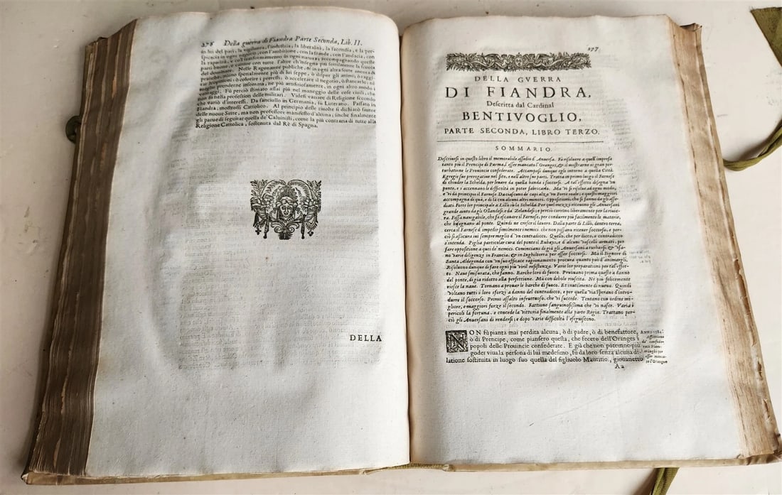 1645 HISTORY of FLANDERS & FRANCE antique VELLUM BOUND FOLIO - 11