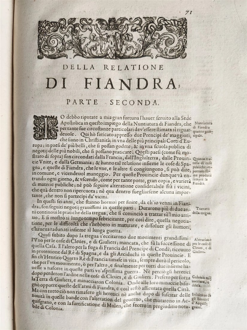 1645 HISTORY of FLANDERS & FRANCE antique VELLUM BOUND FOLIO - 7