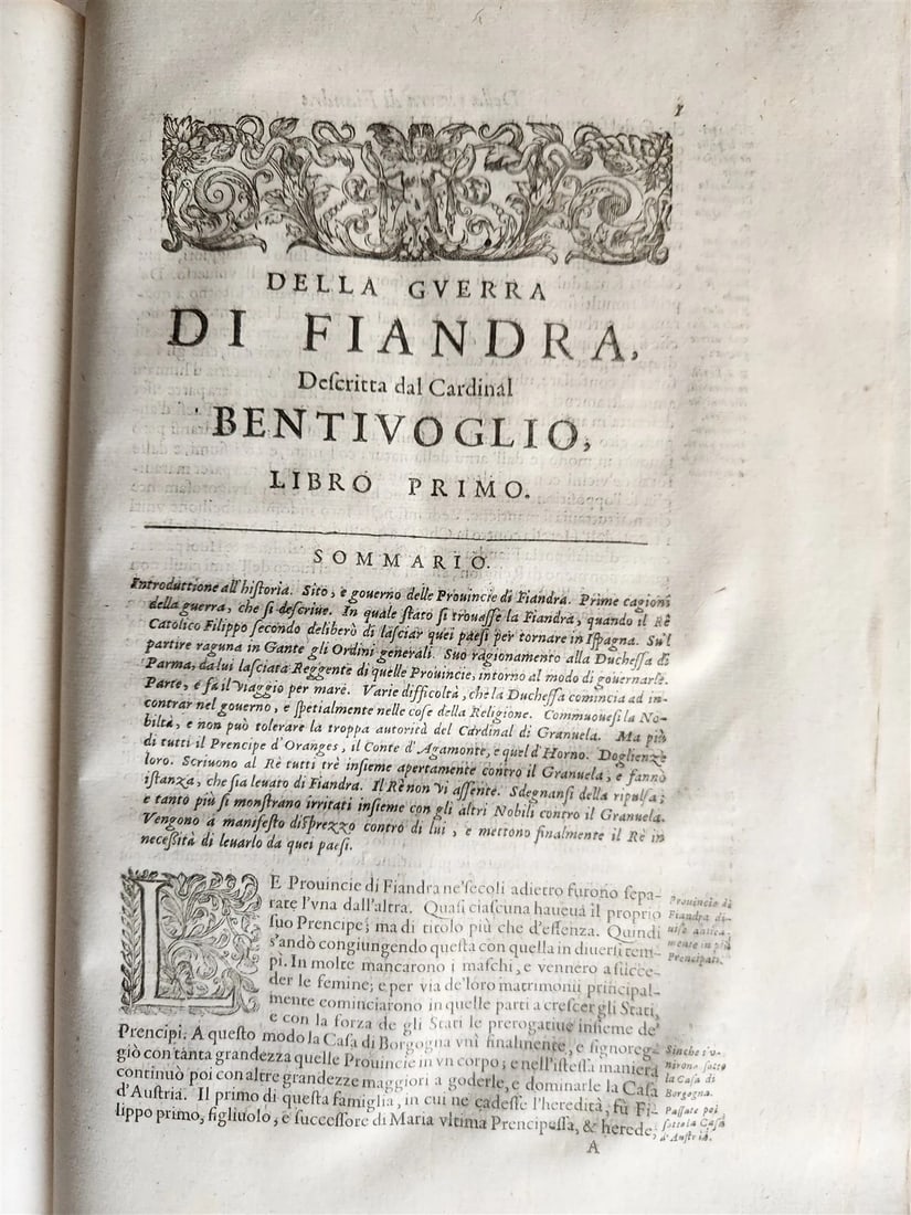 1645 HISTORY of FLANDERS & FRANCE antique VELLUM BOUND FOLIO - 9