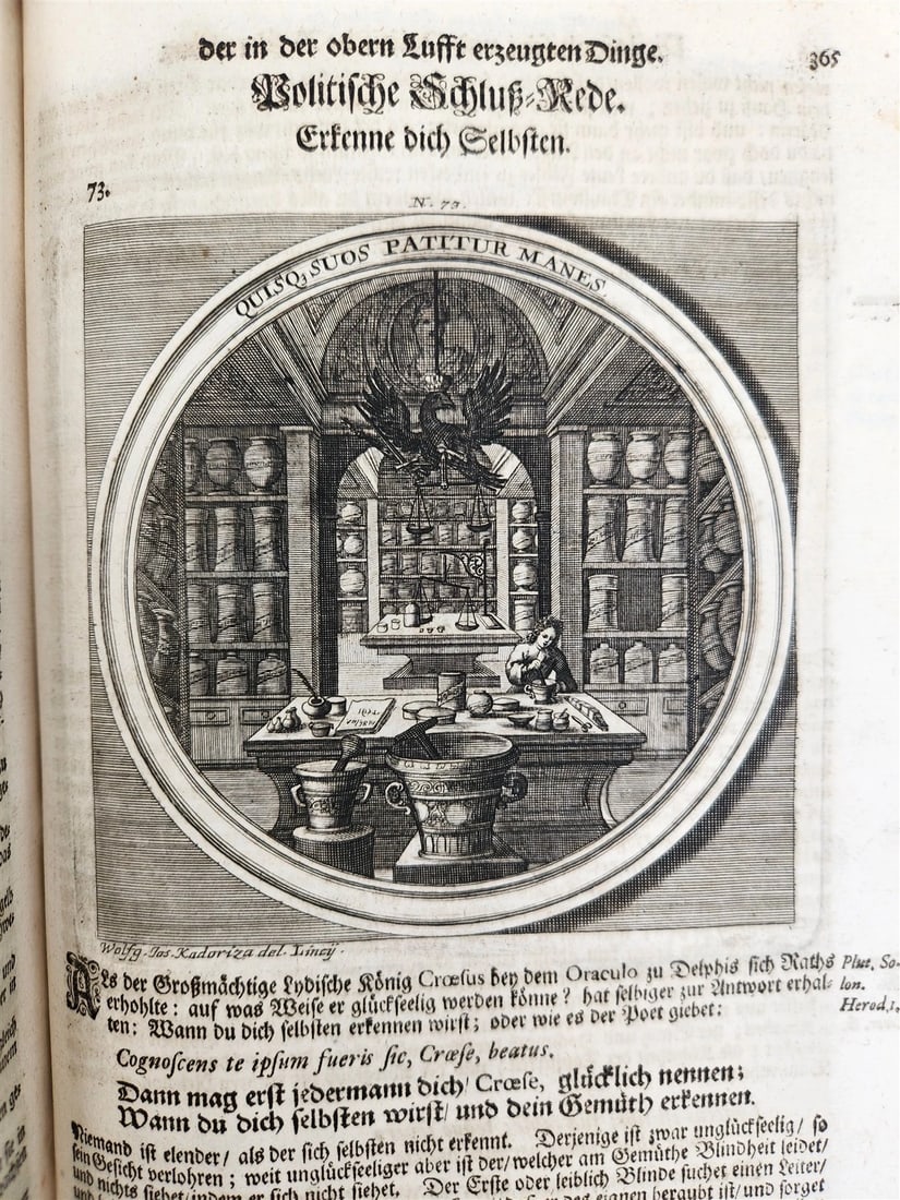 1712 METEOROLOGIA illustrated w/ 83 ENGRAVINGS antique in GERMAN VELLUM FOLIO - 12
