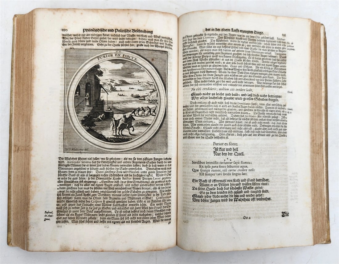 1712 METEOROLOGIA illustrated w/ 83 ENGRAVINGS antique in GERMAN VELLUM FOLIO - 16