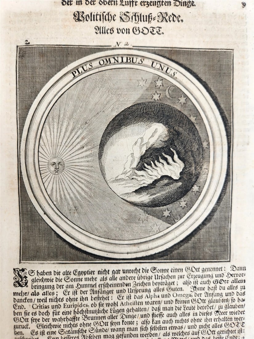 1712 METEOROLOGIA illustrated w/ 83 ENGRAVINGS antique in GERMAN VELLUM FOLIO - 4