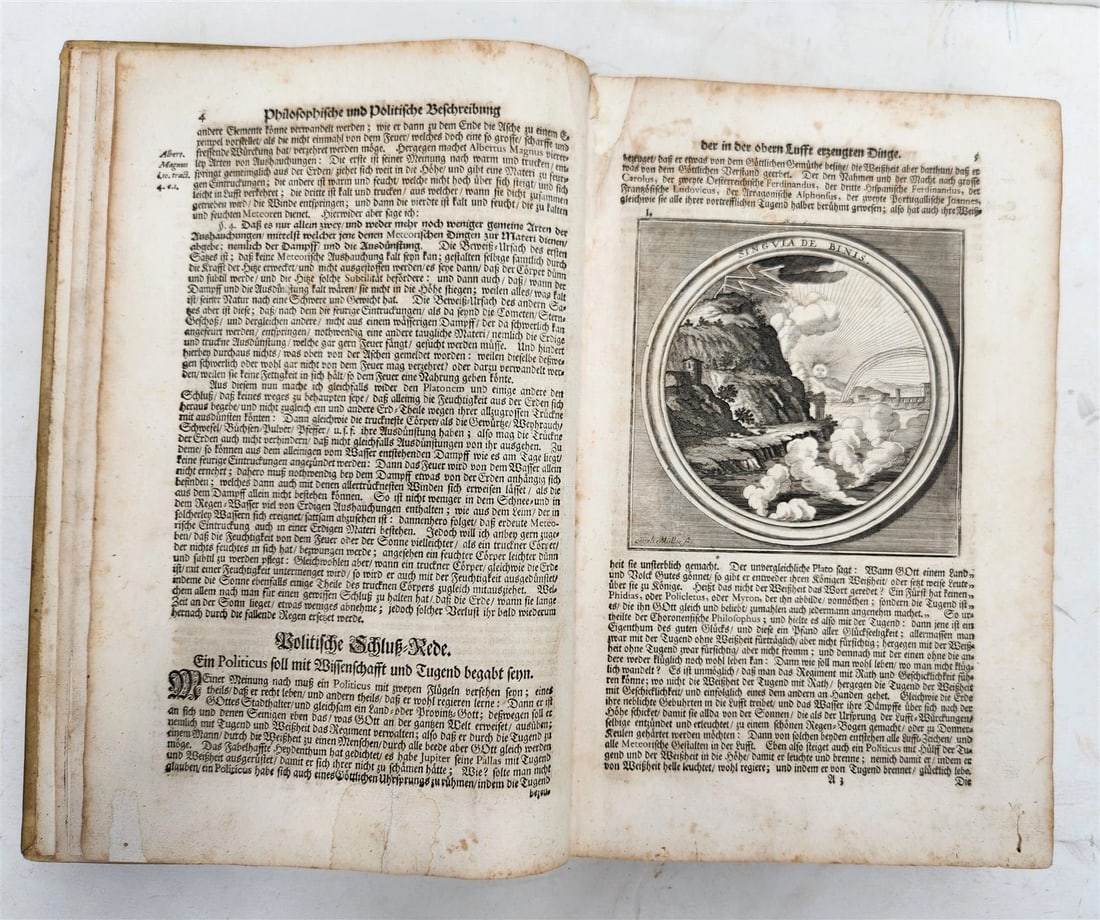 1712 METEOROLOGIA illustrated w/ 83 ENGRAVINGS antique in GERMAN VELLUM FOLIO - 5