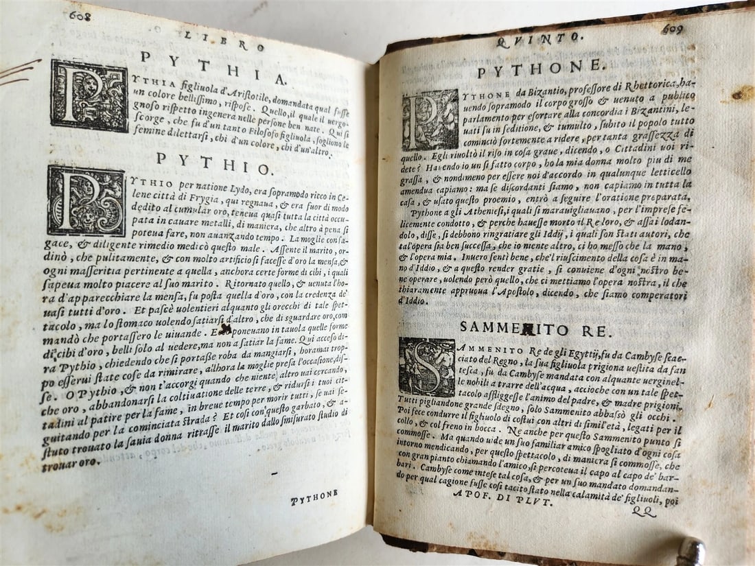 1566 PLUTARCH antique 16th CENTURY in ITALIAN Apoftemmi di Plutarco - 14