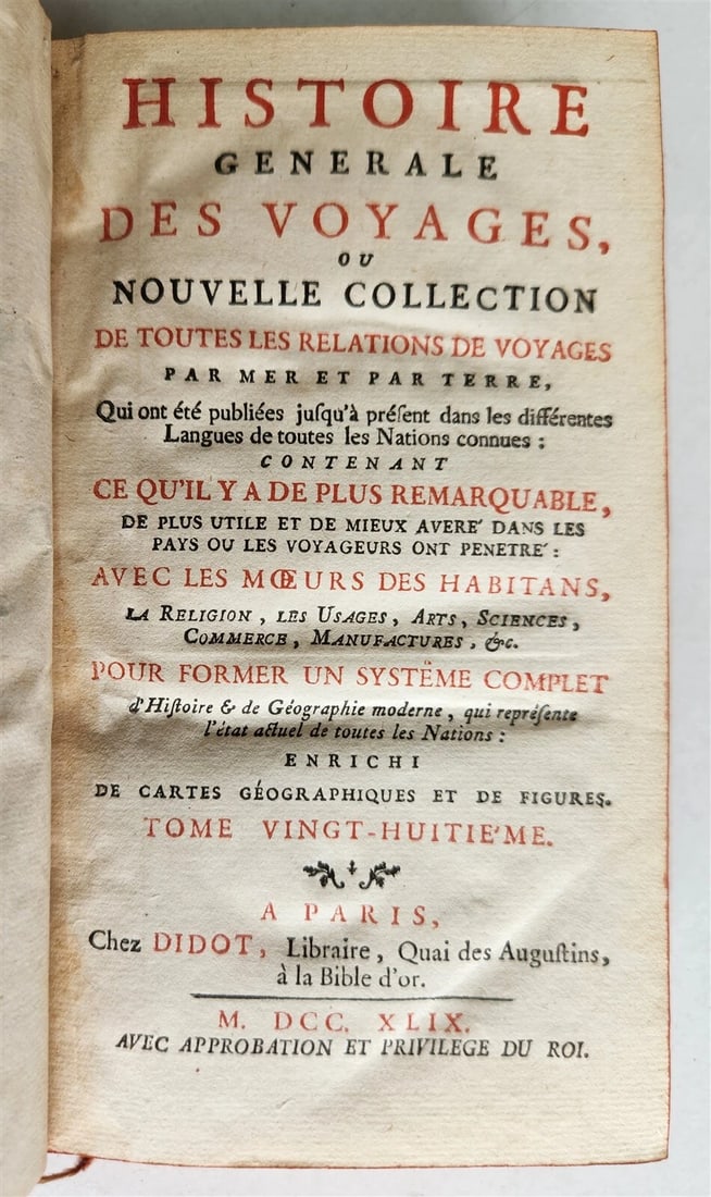 1749 HISTOIRE des VOYAGES antique vol. 28 illustrated CHINA TRAVELS - 2