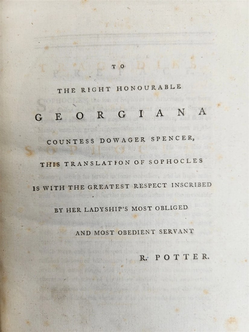 1788 TRAGEDIES of SOPHOCLES antique in ENGLISH - 3