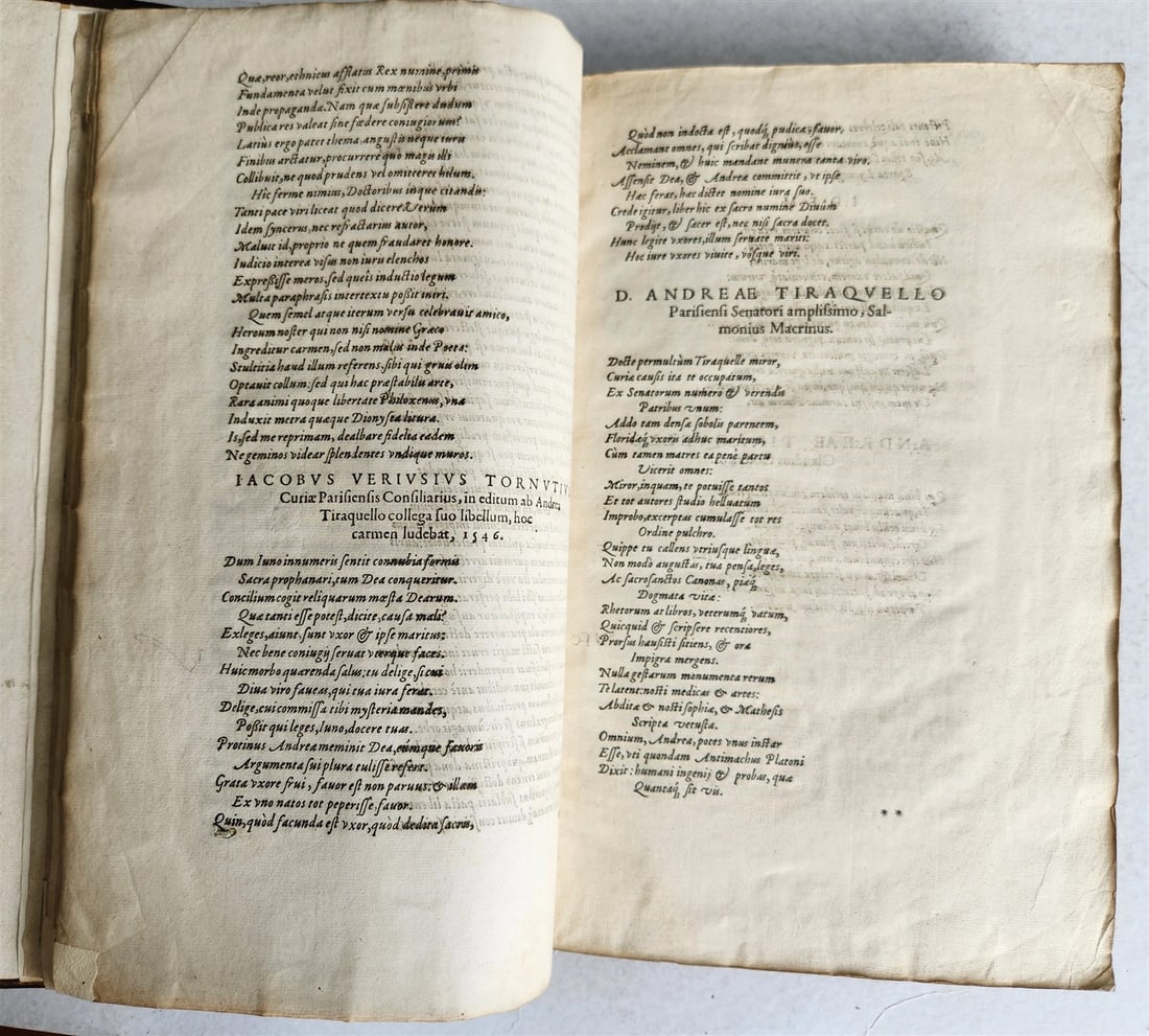 1569 WORK on LAWS of MARRIAGE by Andreas Tiraquellus antique 16th CENTURY FOLIO - 11