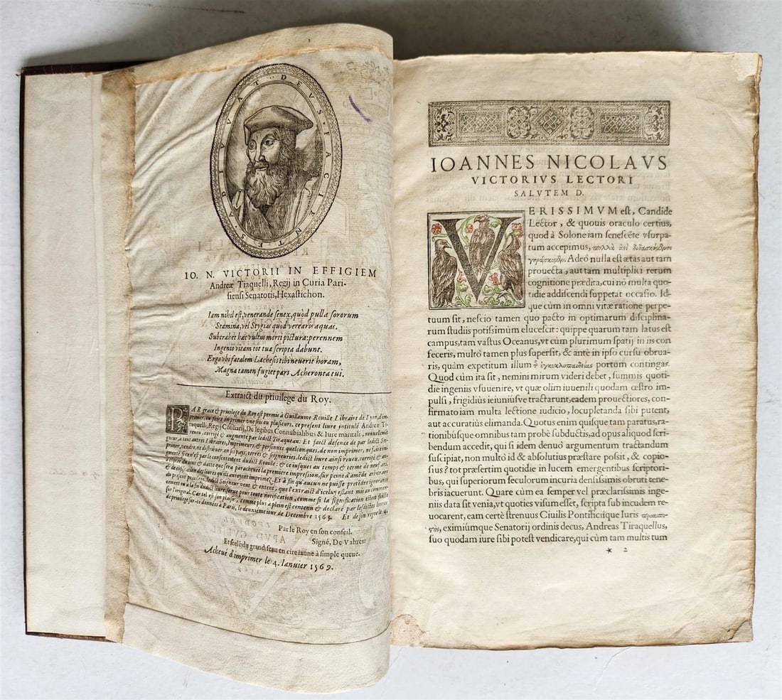 1569 WORK on LAWS of MARRIAGE by Andreas Tiraquellus antique 16th CENTURY FOLIO - 3