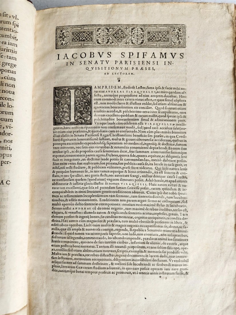 1569 WORK on LAWS of MARRIAGE by Andreas Tiraquellus antique 16th CENTURY FOLIO - 7