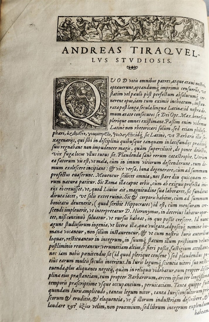 1569 WORK on LAWS of MARRIAGE by Andreas Tiraquellus antique 16th CENTURY FOLIO - 8