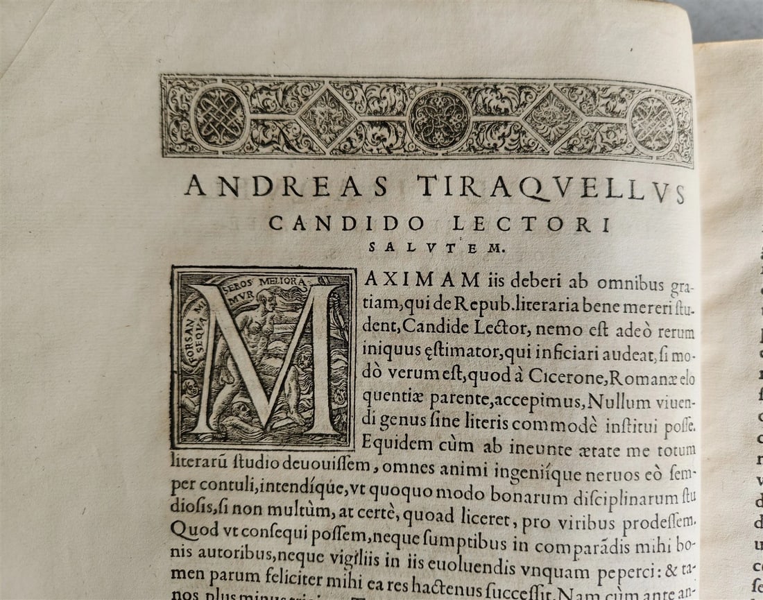 1569 WORK on LAWS of MARRIAGE by Andreas Tiraquellus antique 16th CENTURY FOLIO - 9