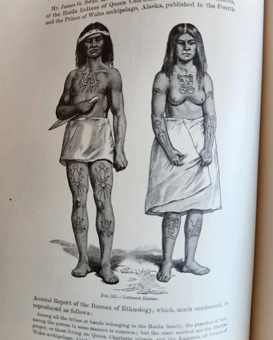 1888-1889 REPORT of AMERICAN BUREAU of ETHNOLOGY by J.POWELL antique ILLUSTRATED - 18