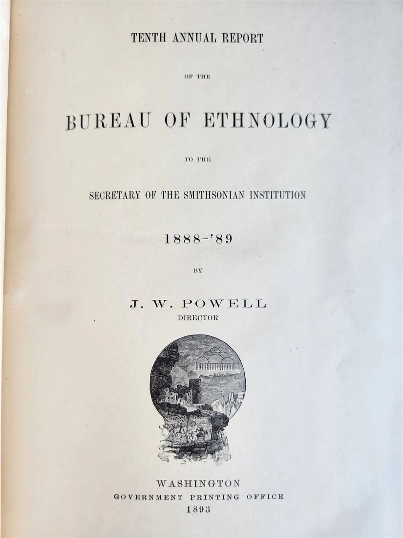 1888-1889 REPORT of AMERICAN BUREAU of ETHNOLOGY by J.POWELL antique ILLUSTRATED - 2