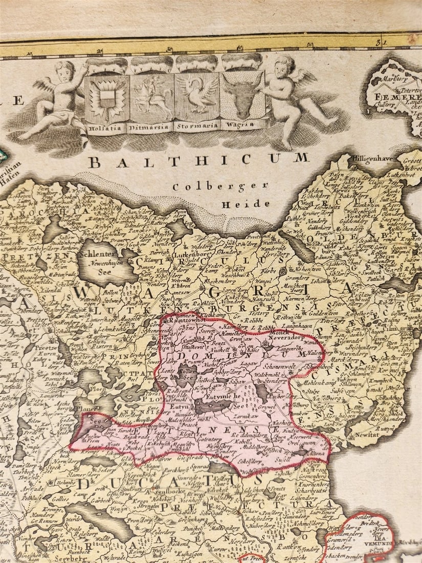 1730 HOLSTEIN GERMANY antique MAP TABULA GENERALIS HOLSATIAE by JOHANN B. HOMANN - 3