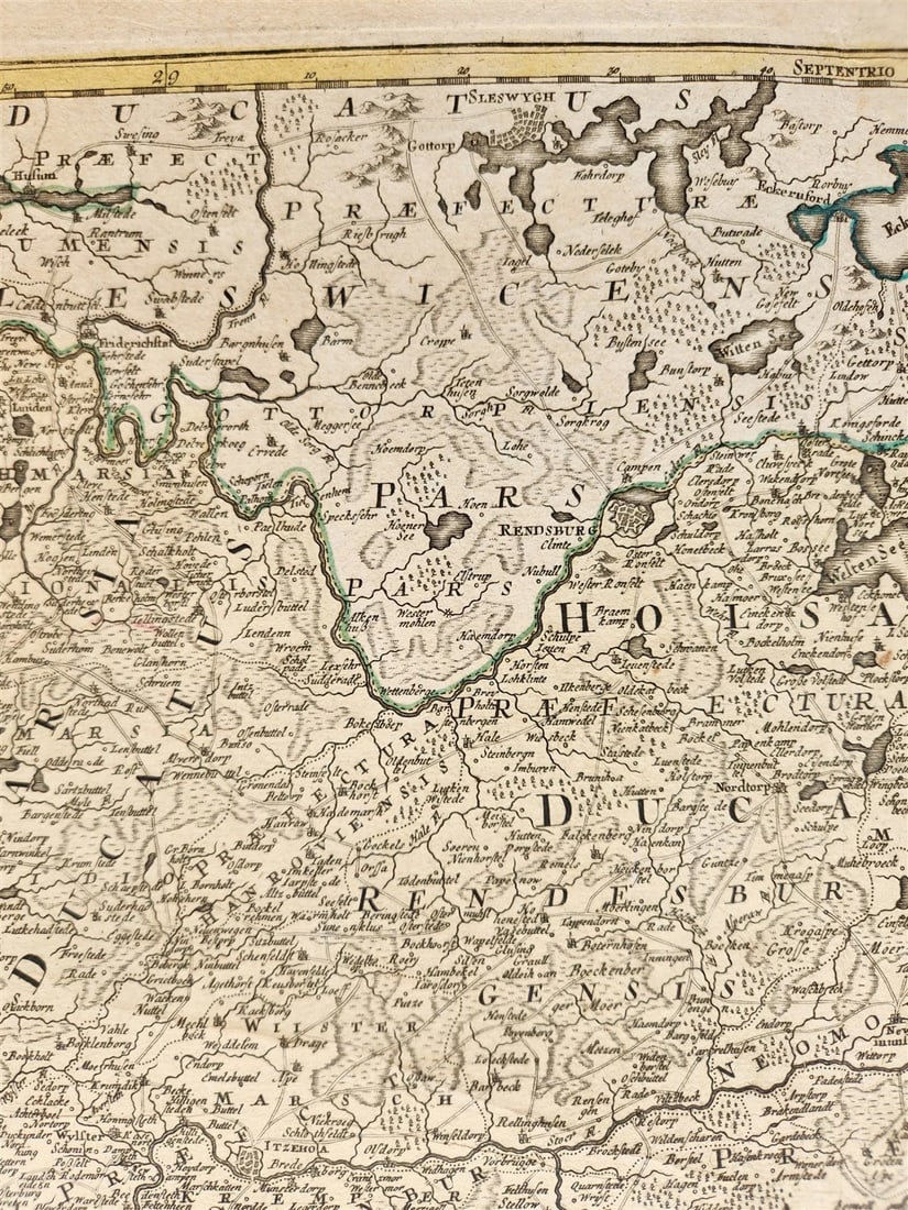 1730 HOLSTEIN GERMANY antique MAP TABULA GENERALIS HOLSATIAE by JOHANN B. HOMANN - 4