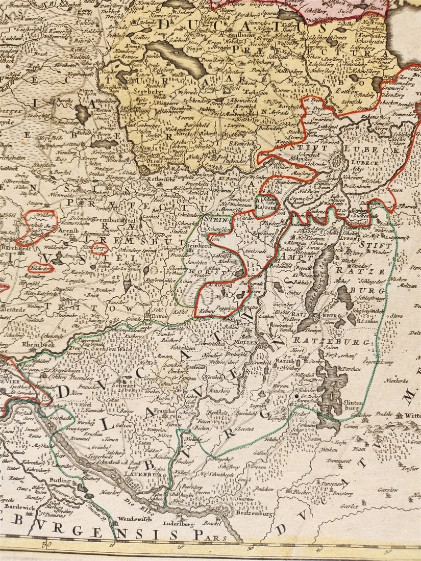1730 HOLSTEIN GERMANY antique MAP TABULA GENERALIS HOLSATIAE by JOHANN B. HOMANN - 5