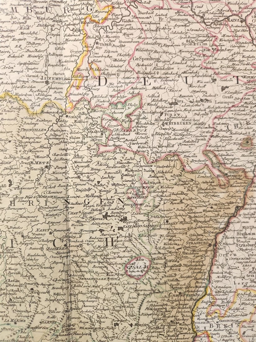 1793 FRENCH GERMAN WAR MILITARY MAP antique - 8
