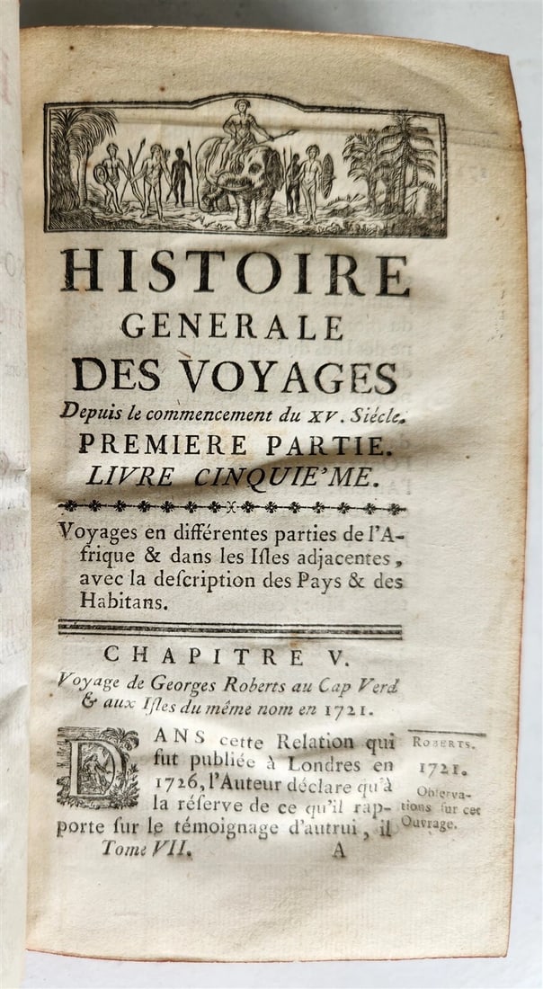 1749 HISTOIRE des VOYAGES antique VOL. 7 illustrated TRAVELS to AFRICA - 4