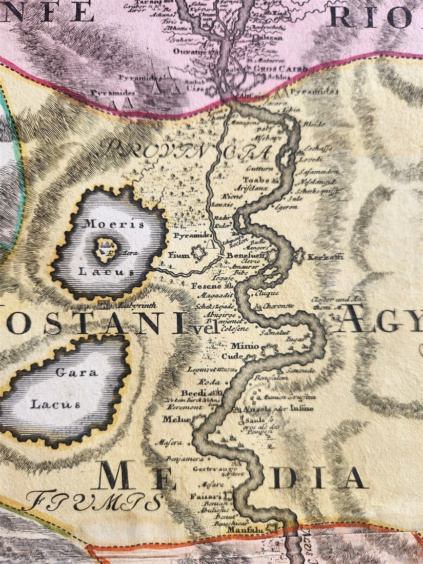 1720 MAP of EGYPT by JOHANN HOMANN antique AEGYPTUS HODIERNA - 4