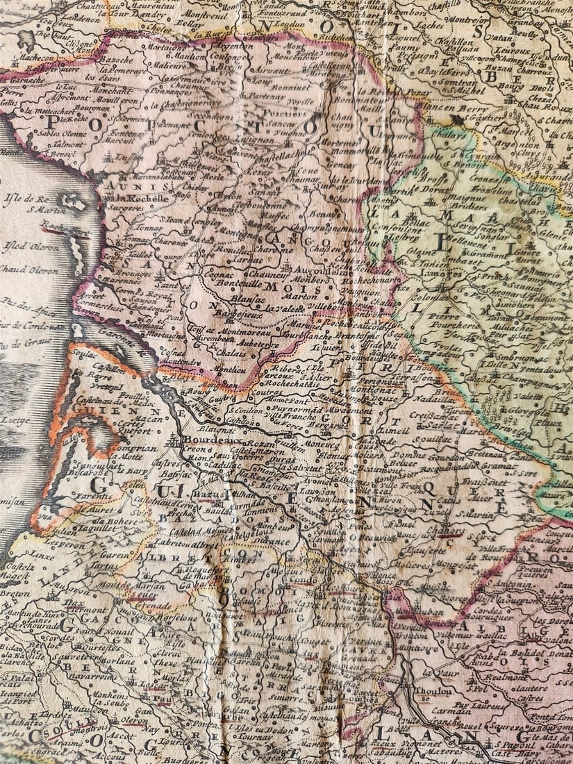 1720 FRANCE antique MAP Totius Regni Galliae sive Franciae Tabula JOHANN HOMANN - 5