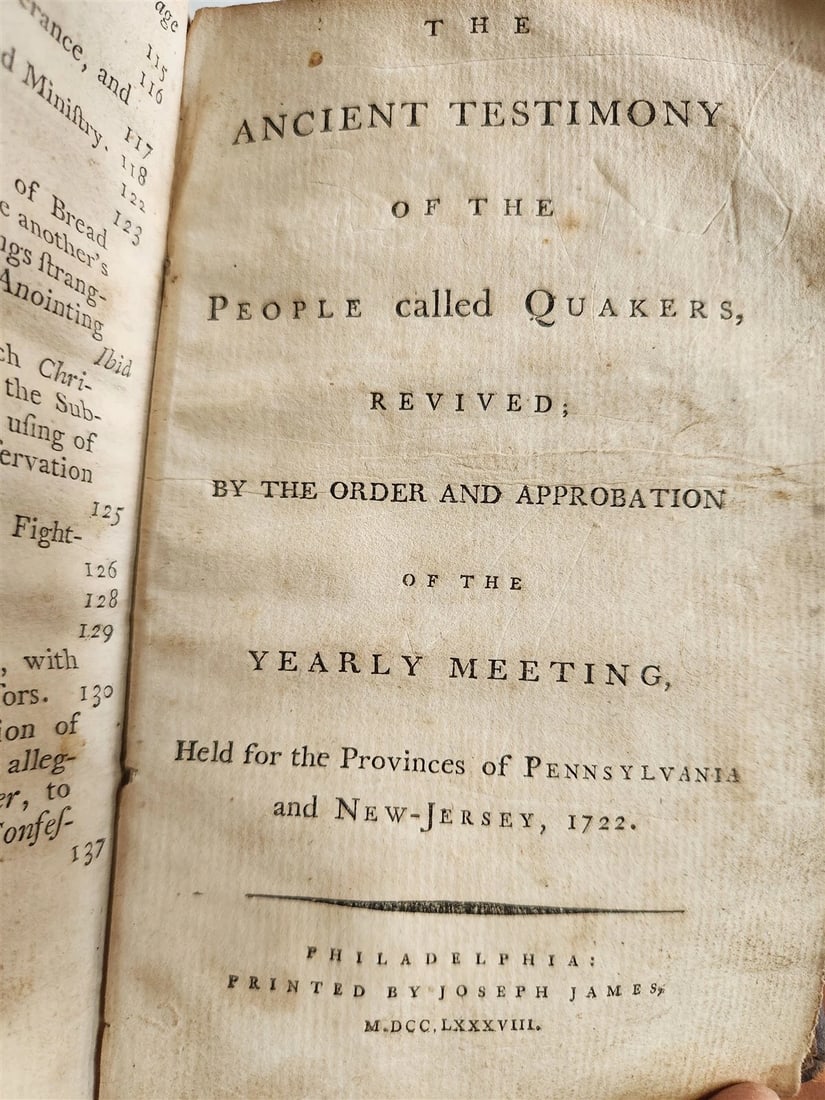 1788 CATECHISM & CONFESSION of FAITH by ROBERT BARCLAY antique AMERICANA QUAKERS - 3