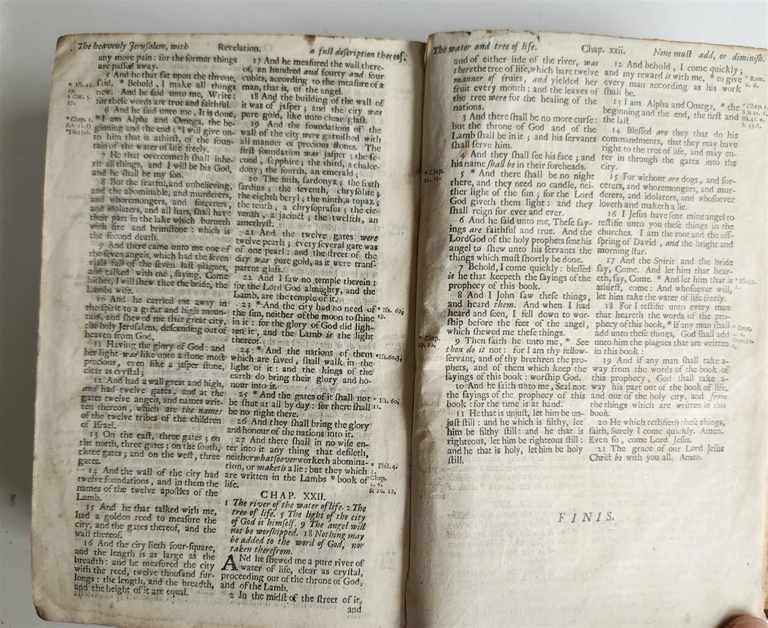 1679 BIBLE in ENGLISH King James antique ORIGINAL red morocco BINDING - 7