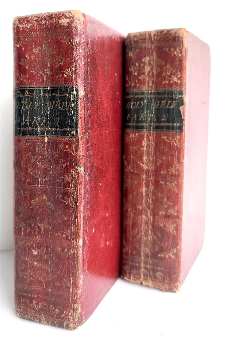 1684 BIBLE in ENGLISH ILLUSTRATED w/89 PLATES 2 VOLS OLD & NEW TESTAMENT antique: The Holy Bible containing the Old Testament and the New newly translated out of the original tongues and with the former translations diligently compared and revised by His Majesties special command