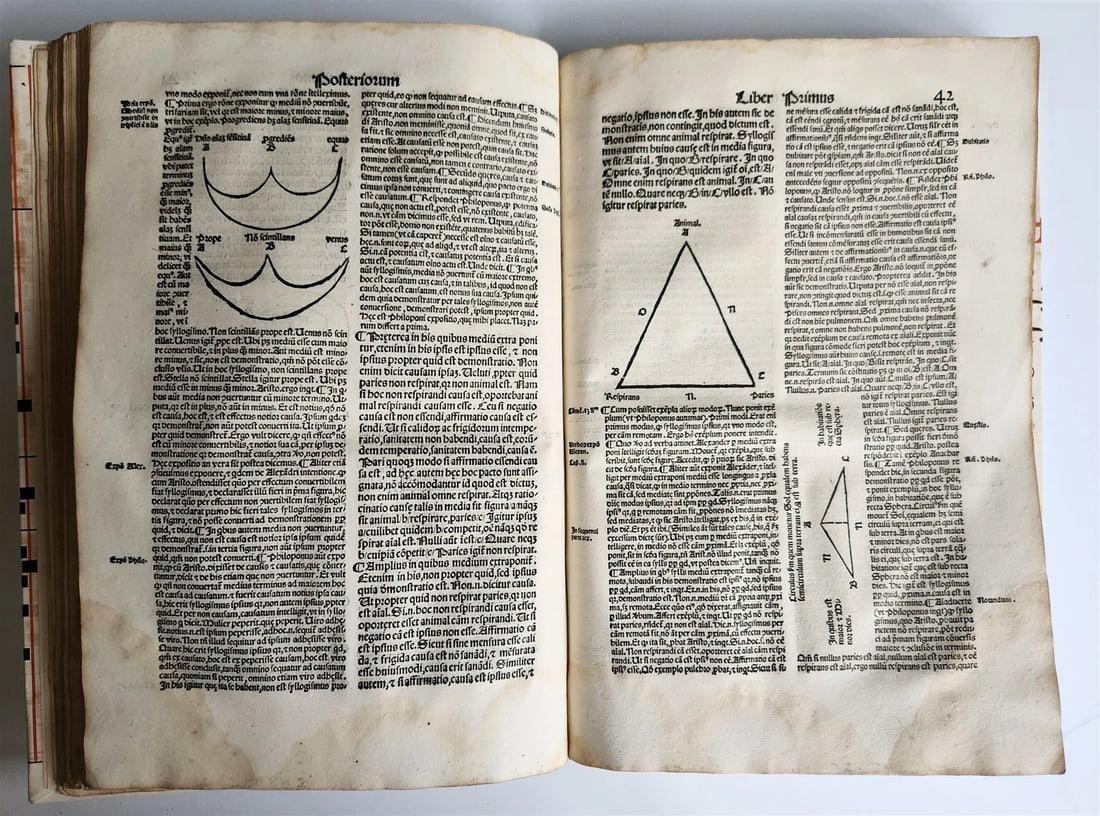 1526 POST-INCUNABULA ARISTOTLE & A.NIFO antique Posterior Analytics Commentary - 13