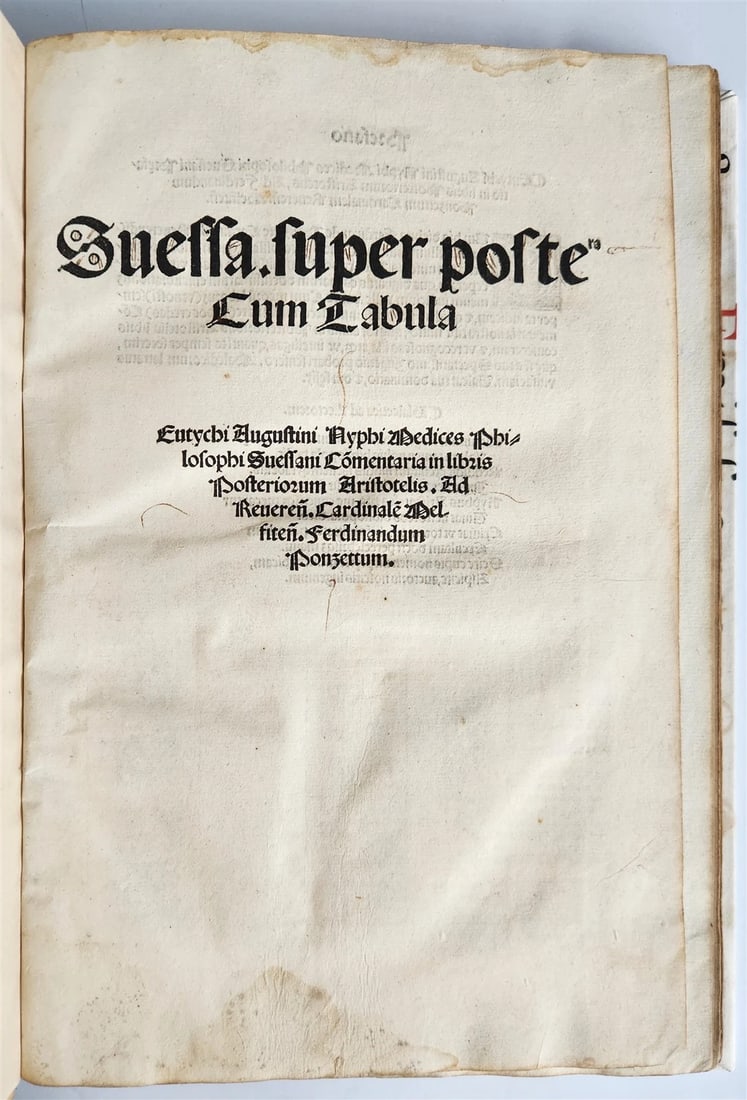 1526 POST-INCUNABULA ARISTOTLE & A.NIFO antique Posterior Analytics Commentary (1 of 19)