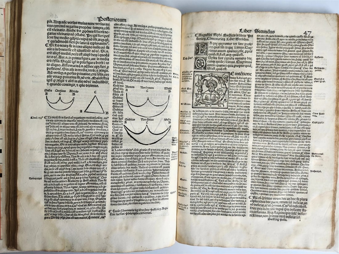 1526 POST-INCUNABULA ARISTOTLE & A.NIFO antique Posterior Analytics Commentary - 9