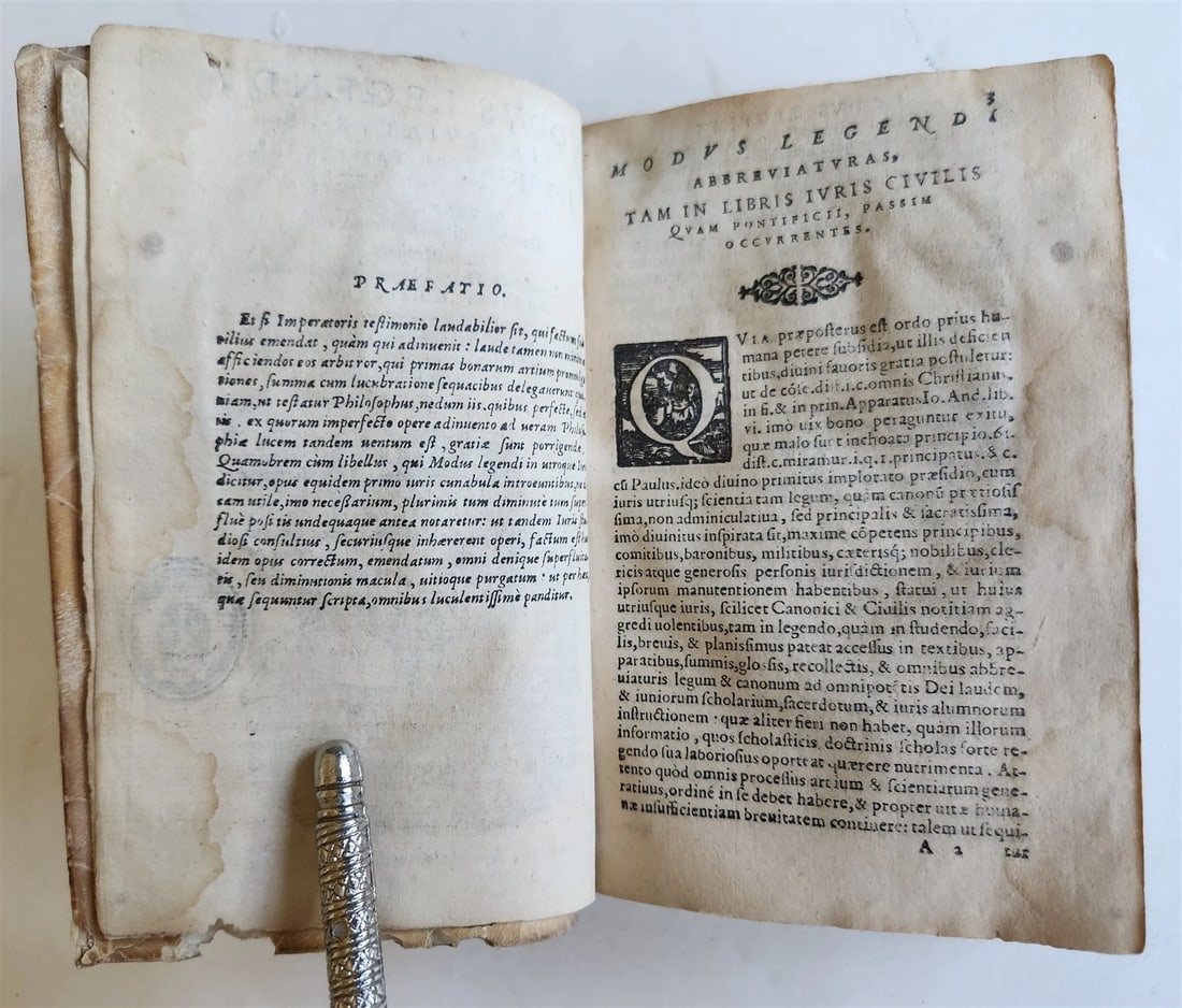 1572 METHOD of READING ABBREVIATIONS in CIVIL & CANON LAW antique VELLUM BOUND - 6