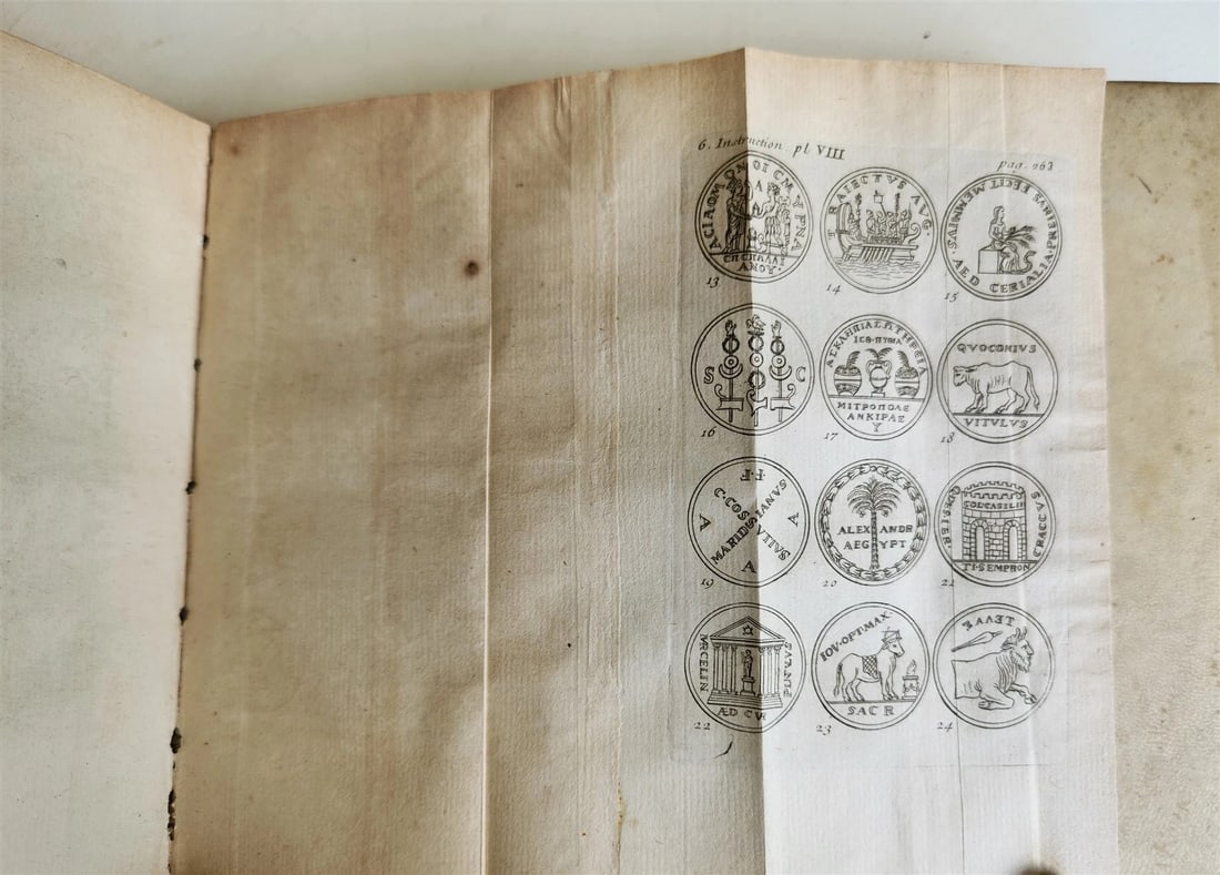 1739 LA SCIENCE des MEDAILLES antique 2 ILLUSTRATED VOLUMES VELLUM BOUND - 4