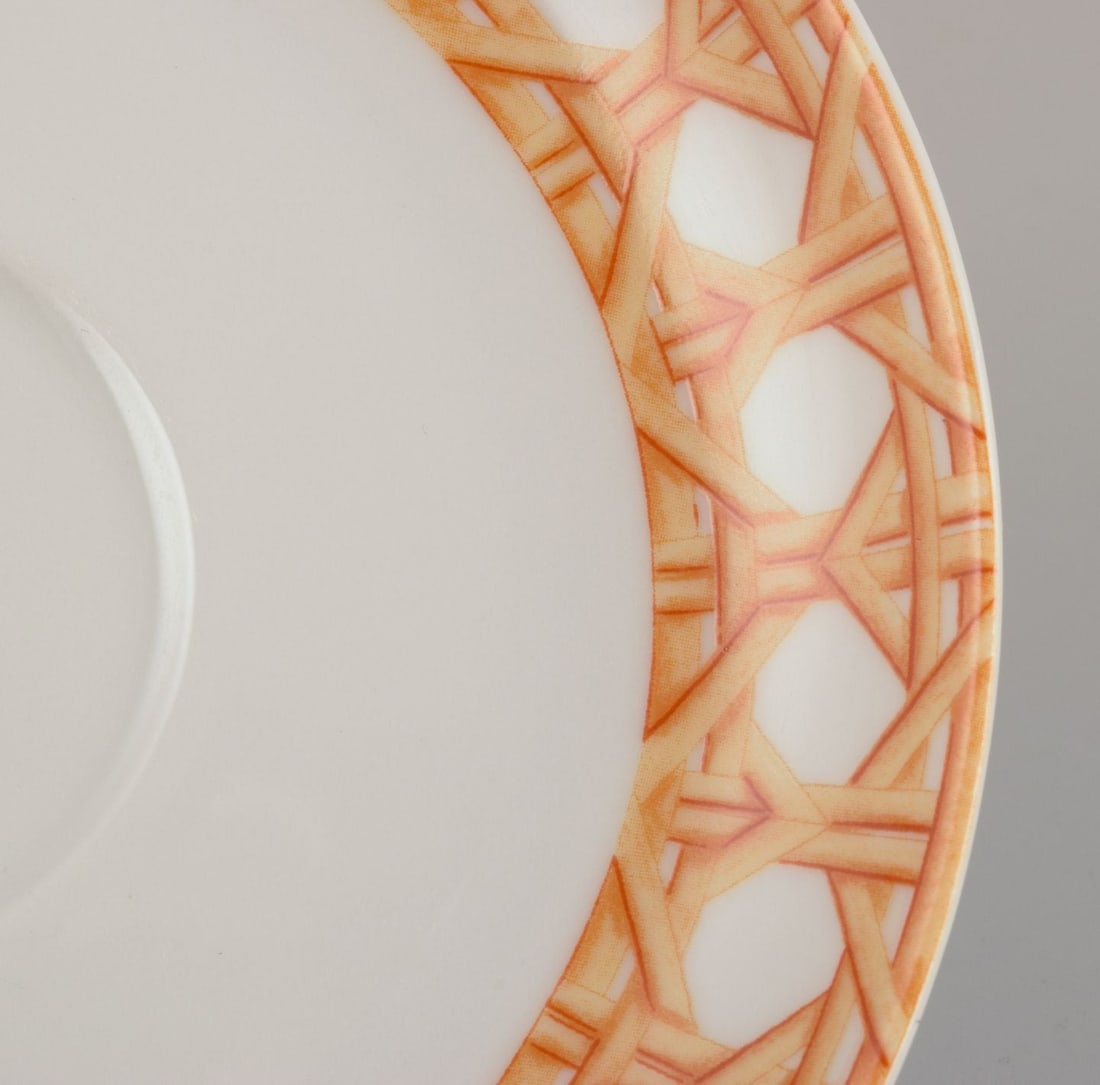 Christian Dior, Paris. Four pairs of coffee cups and saucers. Floral motif. Late 20th C. - 7