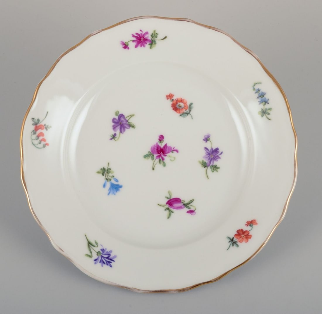 Silesia, Germany. Eight small porcelain lunch plates. Approx. 1930 - 2